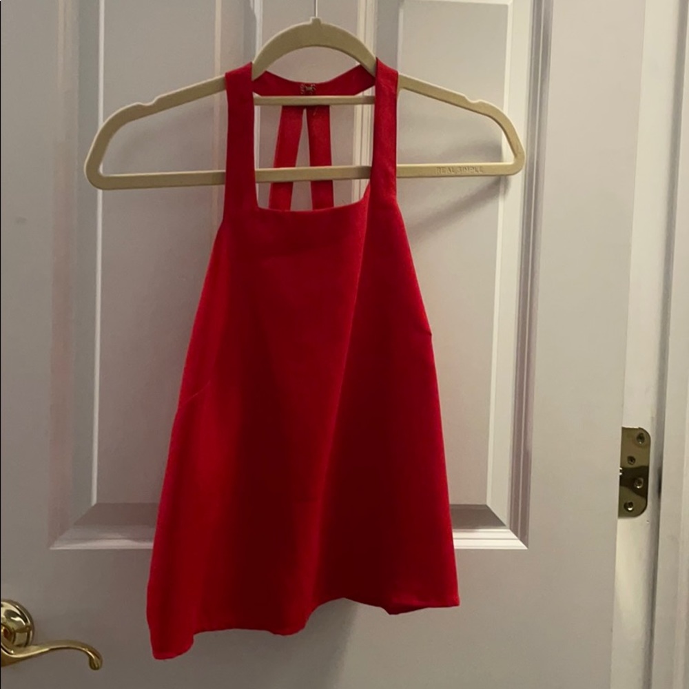 Parker Silk Red cropped blouse